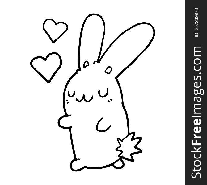 cartoon rabbit in love