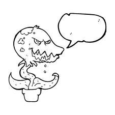 Speech Bubble Cartoon Monster Plant Royalty Free Stock Image