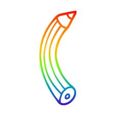 Rainbow Gradient Line Drawing Cartoon Colored Pencil Stock Photo