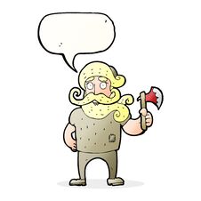 Free Cartoon Lumberjack With Axe With Speech Bubble Stock Photos - 257245723