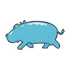 Cartoon Hippopotamus Royalty Free Stock Photos