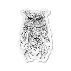 Retro Distressed Sticker Of A Owl Tattoo Royalty Free Stock Photo