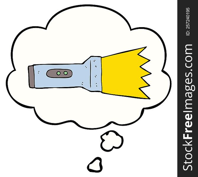 cartoon torch with thought bubble. cartoon torch with thought bubble