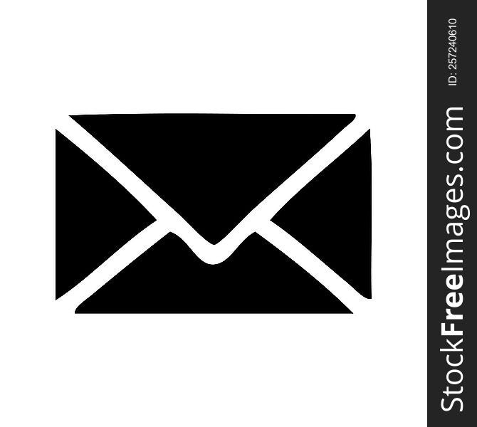 flat symbol of a paper envelope. flat symbol of a paper envelope