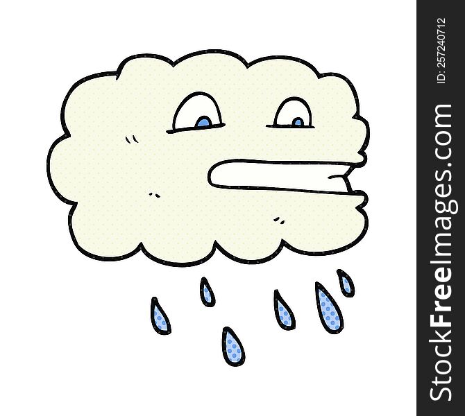 freehand drawn cartoon rain cloud