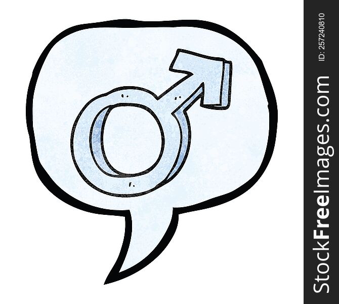 Speech Bubble Textured Cartoon Male Symbol