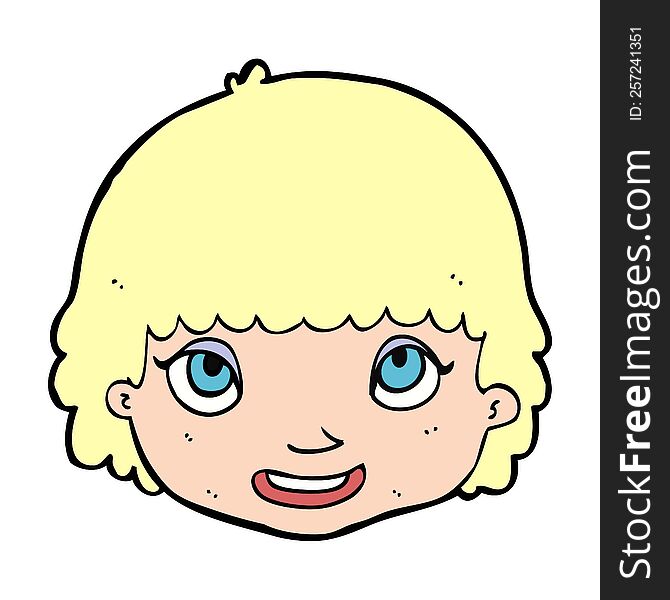 cartoon happy female face