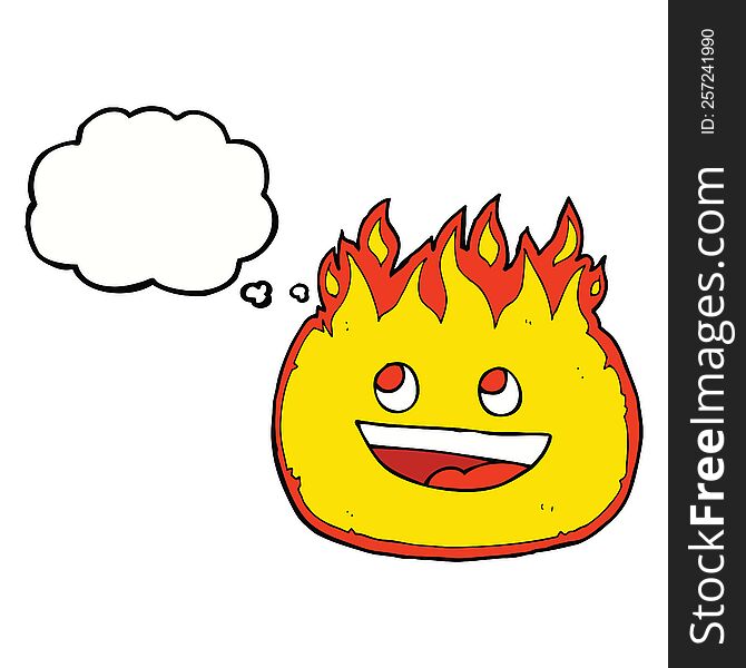 cartoon fire border with thought bubble