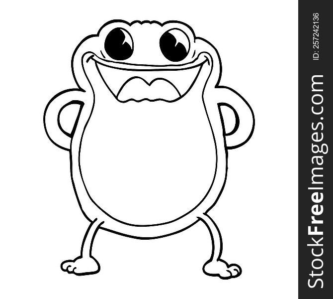 Line Drawing Cartoon Frog