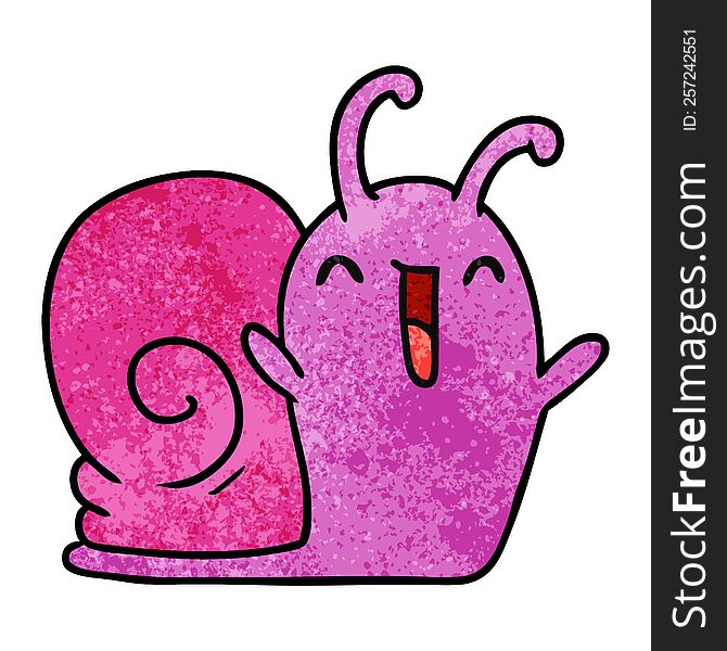 Textured Cartoon Kawaii Happy Cute Snail