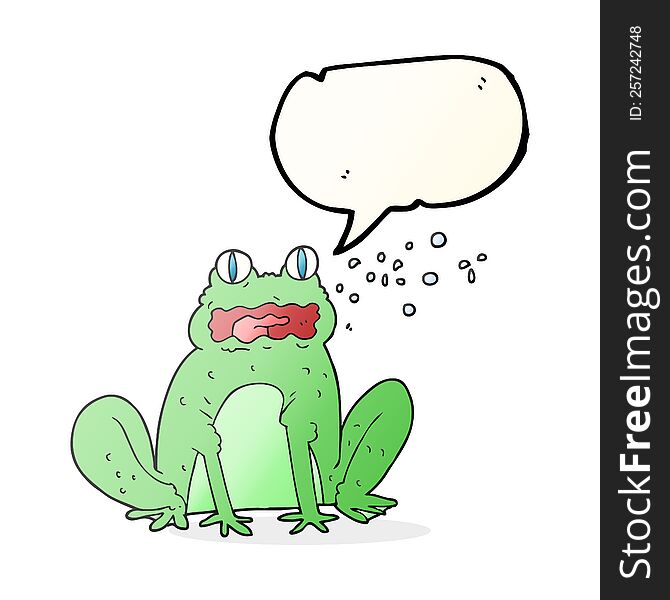 freehand drawn speech bubble cartoon burping frog