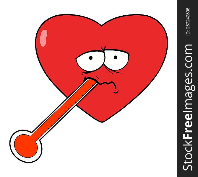 cartoon love sick heart. cartoon love sick heart