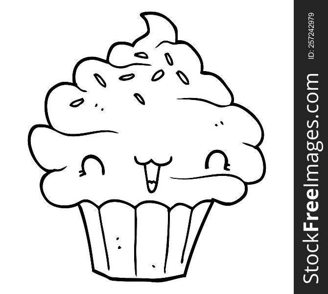cute cartoon frosted cupcake