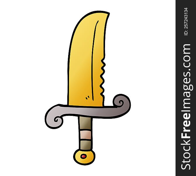 Cartoon Doodle Jeweled Sword