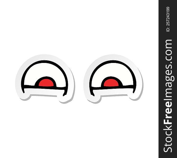 sticker of a cartoon red eyes