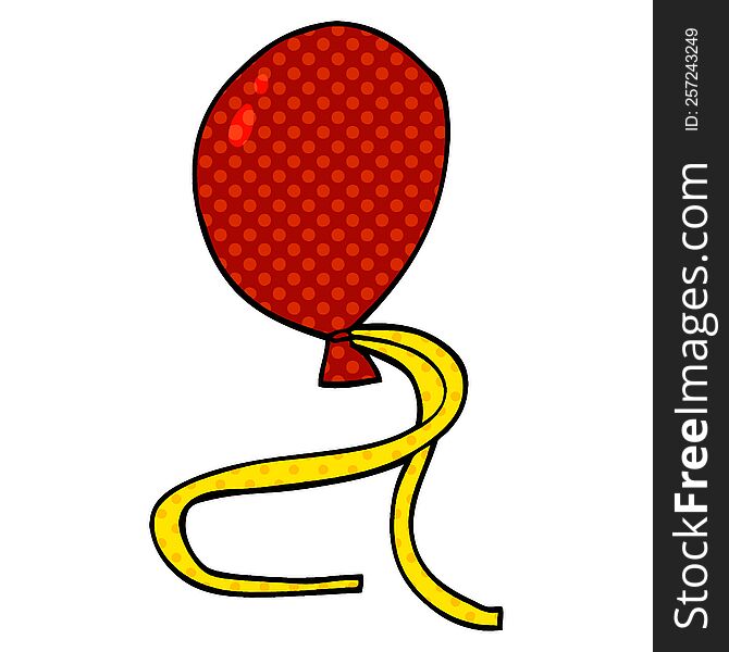 cartoon doodle red balloon