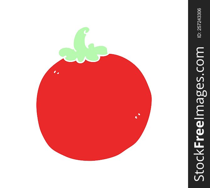 Flat Color Style Cartoon Tomato