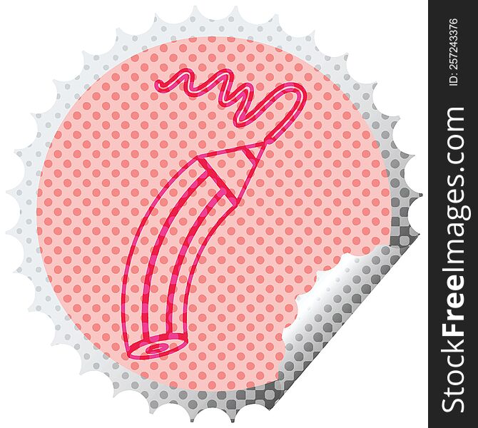 Pencil Drawing A Line Circular Peeling Sticker