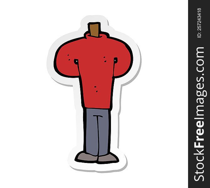 sticker of a cartoon body standing still