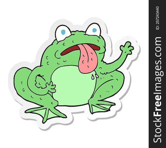 sticker of a cartoon frog