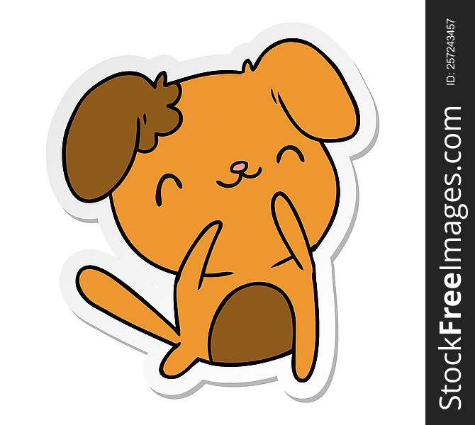 sticker cartoon illustration kawaii of a cute dog. sticker cartoon illustration kawaii of a cute dog