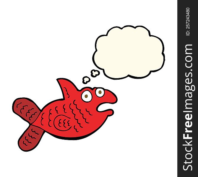 cartoon fish with thought bubble