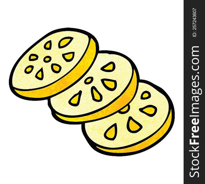 cartoon doodle lemon slices