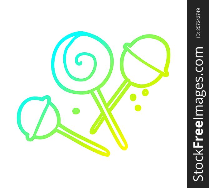cold gradient line drawing of a traditional lollipop