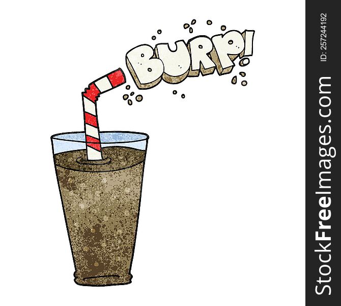 freehand drawn texture cartoon fizzy drink in glass