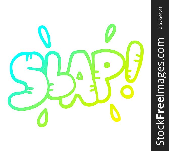Cold Gradient Line Drawing Cartoon Slap Symbol