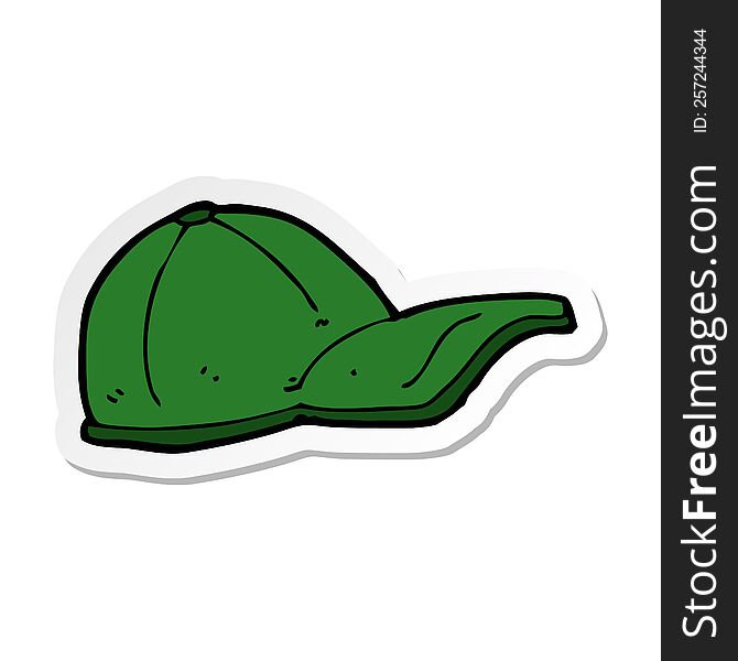 Sticker Of A Cartoon Cap