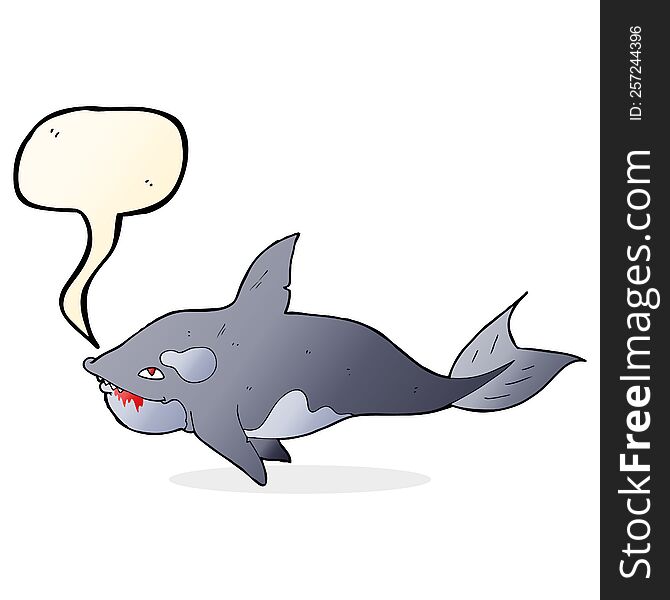 Cartoon Killer Whale With Speech Bubble