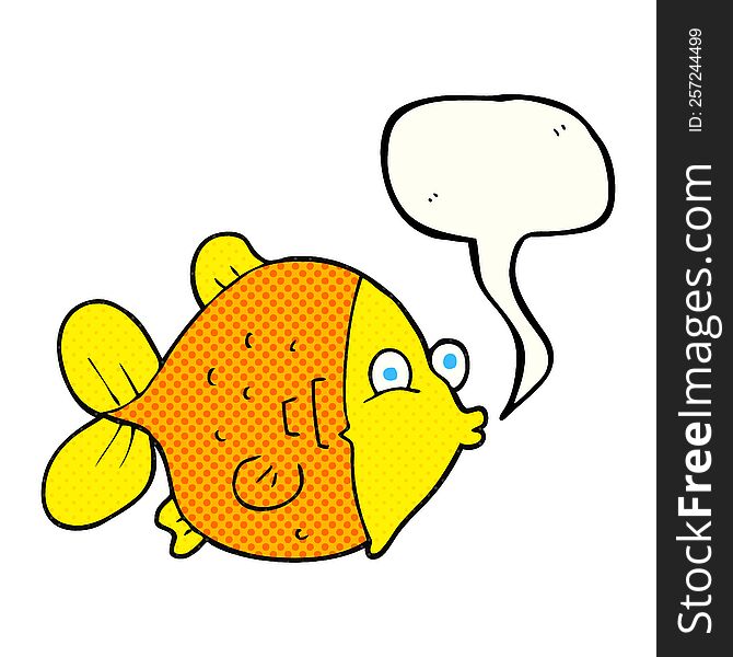 freehand drawn comic book speech bubble cartoon funny fish