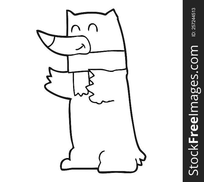 black and white cartoon bear