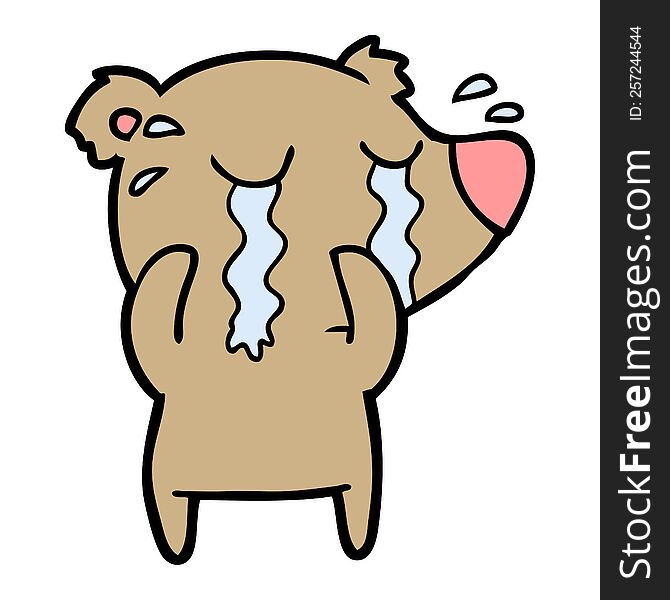 cartoon crying bear. cartoon crying bear