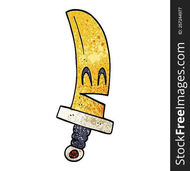 cartoon doodle happy magical sword