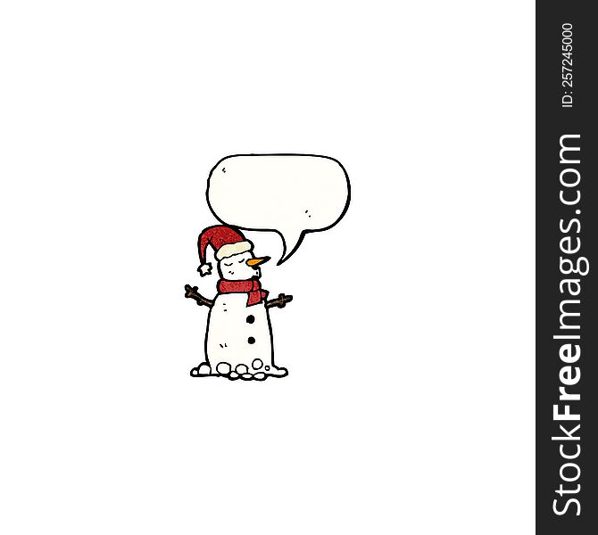 snowman with speech bubble