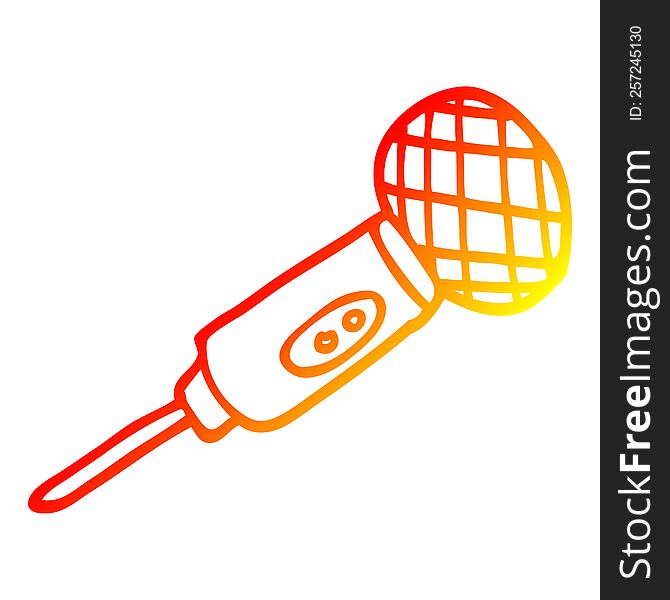 warm gradient line drawing of a cartoon microphone