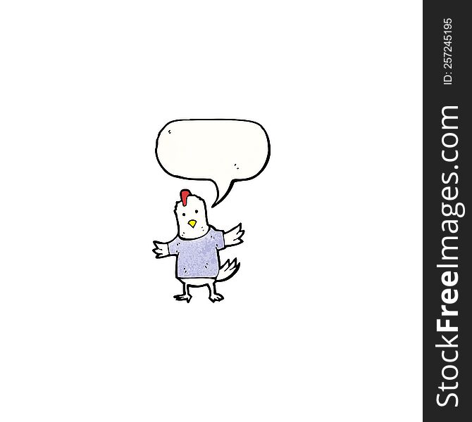cartoon talking chicken
