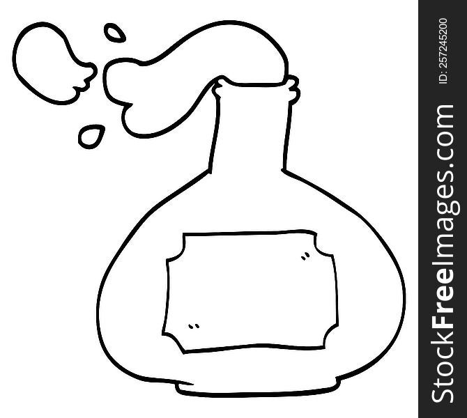 Line Drawing Cartoon Potion Bottle