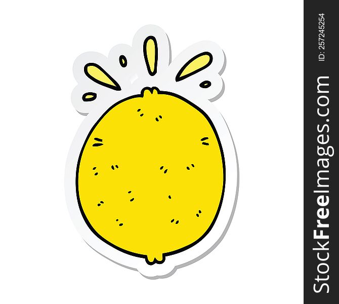 sticker of a cartoon lemon