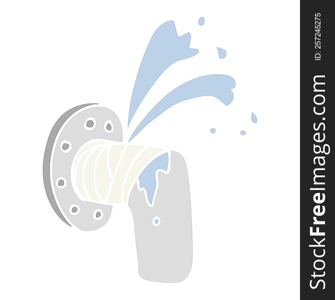 flat color illustration of leaky pipe. flat color illustration of leaky pipe