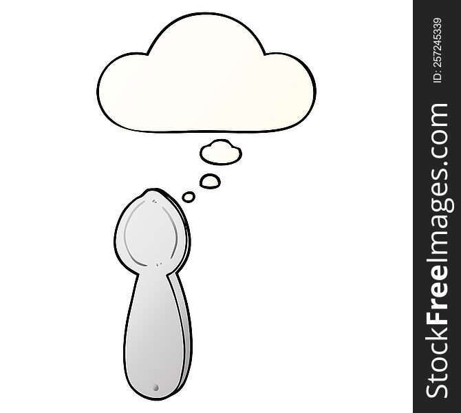 Cartoon Spoon And Thought Bubble In Smooth Gradient Style