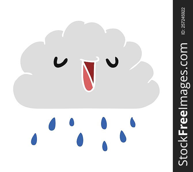 Cartoon Kawaii Weather Rain Cloud