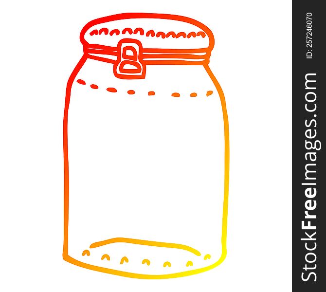 warm gradient line drawing cartoon glass jar