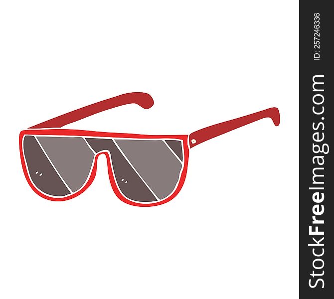 flat color illustration of sunglasses. flat color illustration of sunglasses