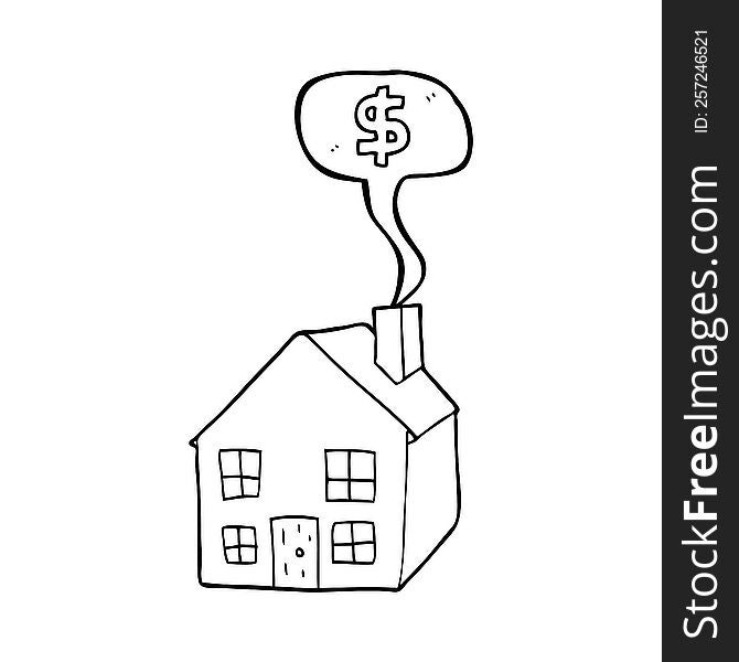 freehand drawn speech bubble cartoon housing market