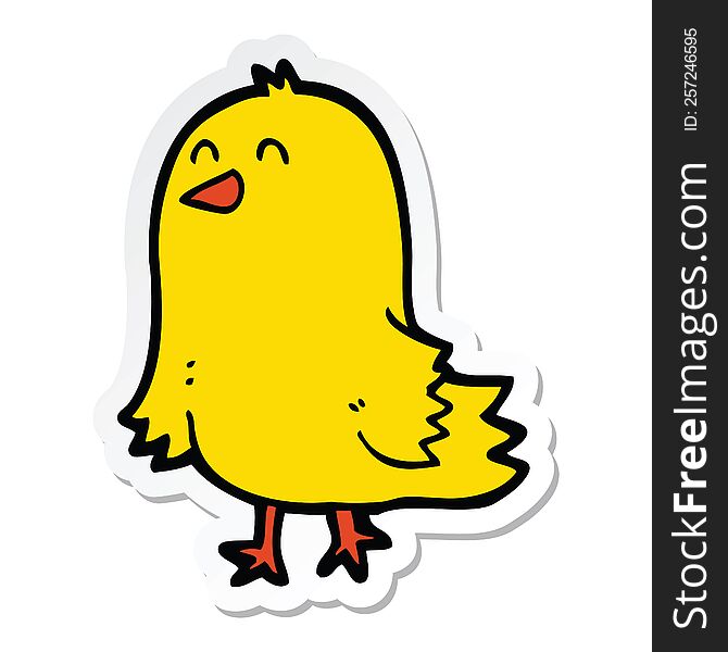 Sticker Of A Cartoon Bird