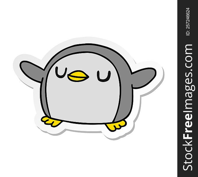 sticker cartoon illustration kawaii of a cute penguin. sticker cartoon illustration kawaii of a cute penguin