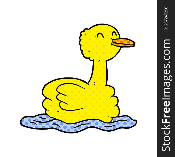 cartoon swimming duck. cartoon swimming duck